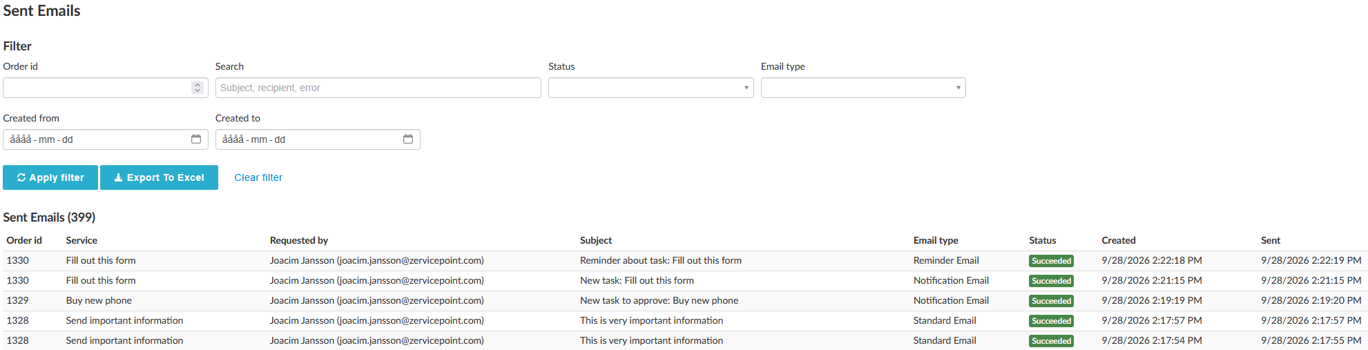 Email list