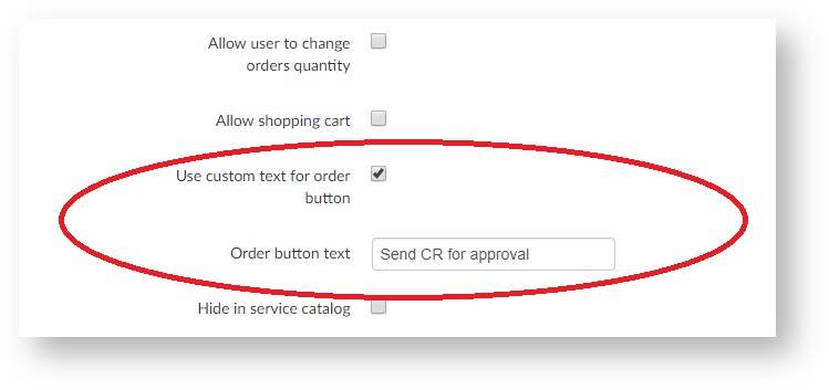 Changeable text on submit button in service based on shared process