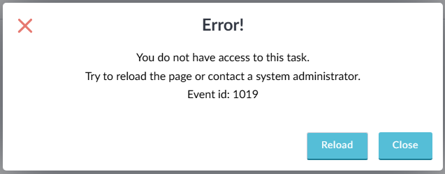 Unauthorized error message